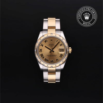 Rolex Certified Pre-owned Lady Datejust M178343-0005 front on black background