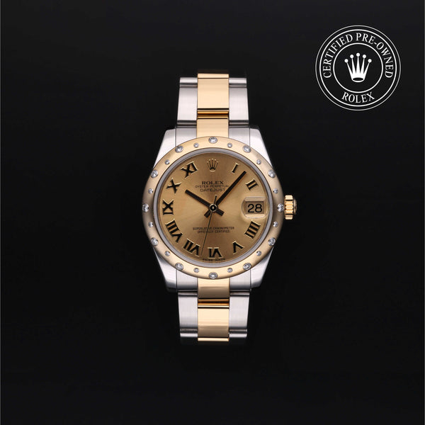 Rolex Certified Pre-owned Lady Datejust M178343-0005 front on black background