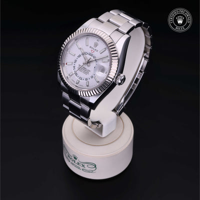 Rolex Certified Pre-owned Sky-Dweller M326934-0001 front on black background