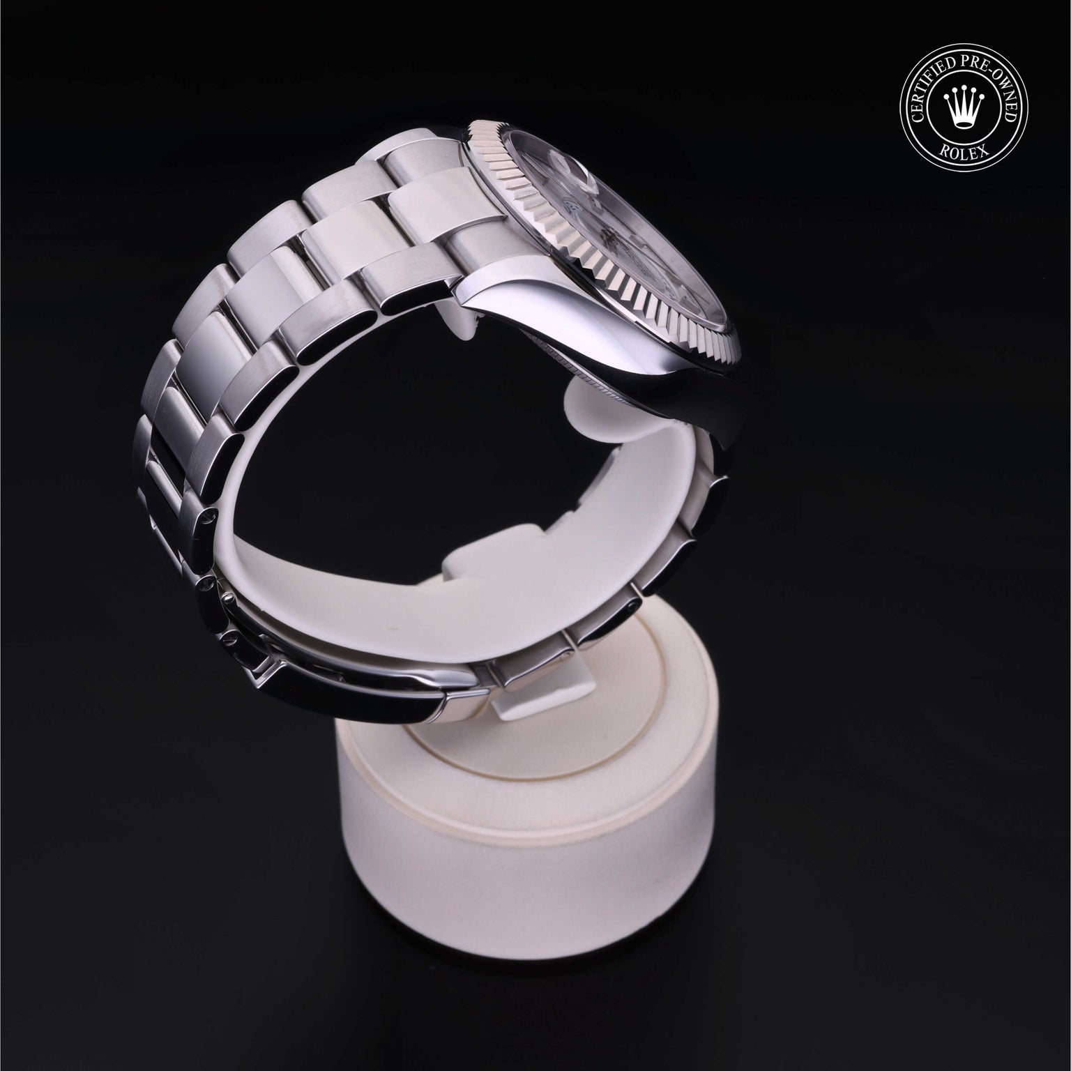 Rolex Certified Pre-owned Sky-Dweller M326934-0001 front on black background