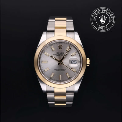Rolex Certified Pre-owned Datejust M126303-0001 front on black background