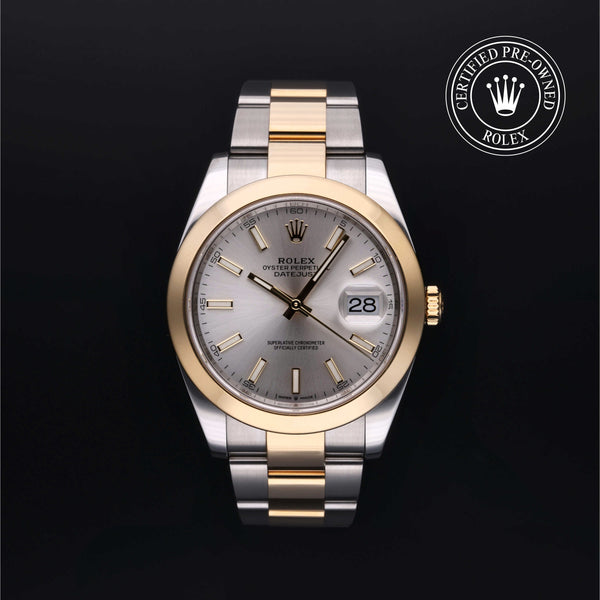 Rolex Certified Pre-owned Datejust M126303-0001 front on black background
