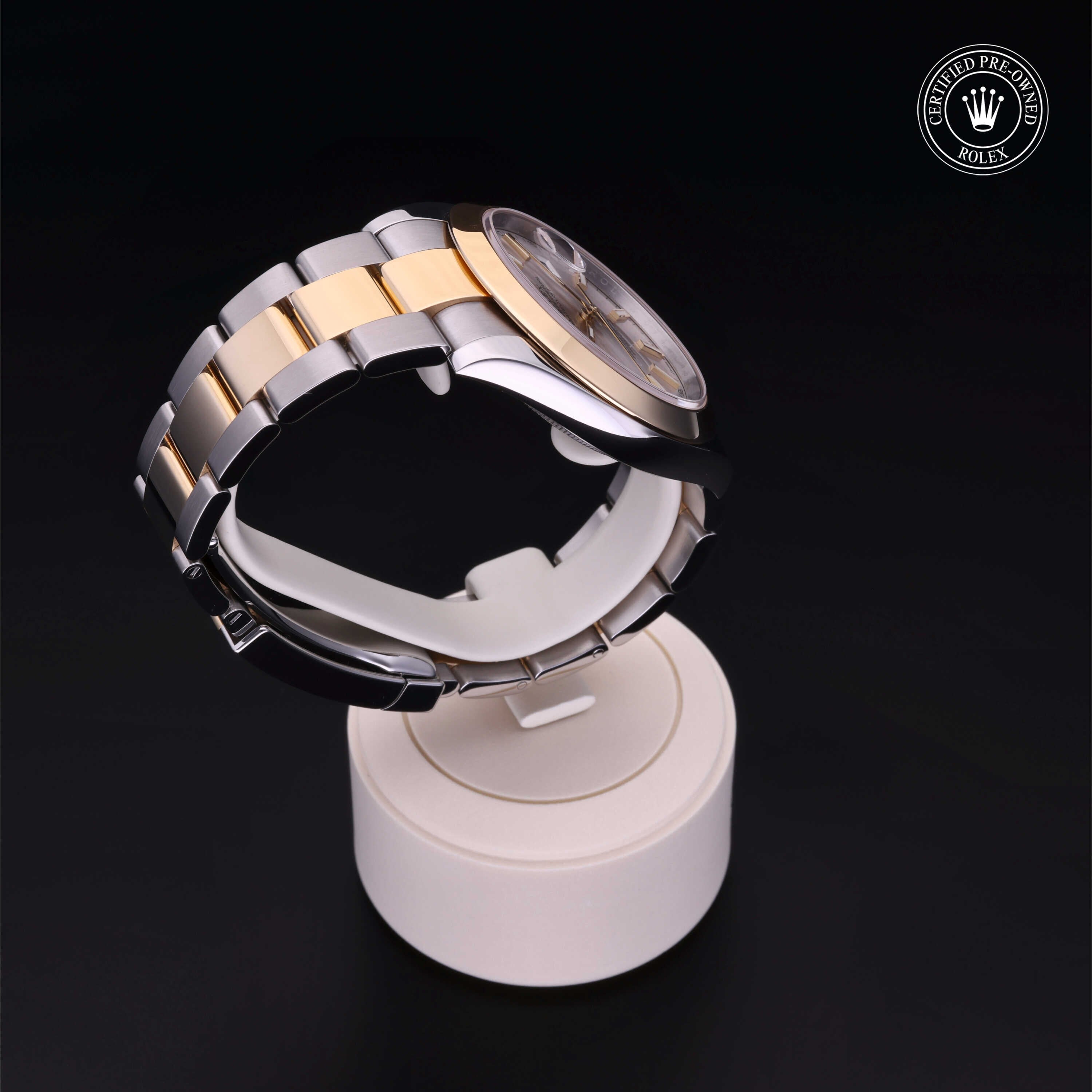 Rolex Certified Pre-owned Datejust M126303-0001 front on black background