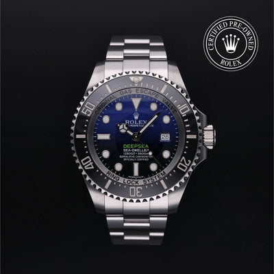 Rolex Certified Pre-owned Sea-Dweller M116660-0003 front on black background