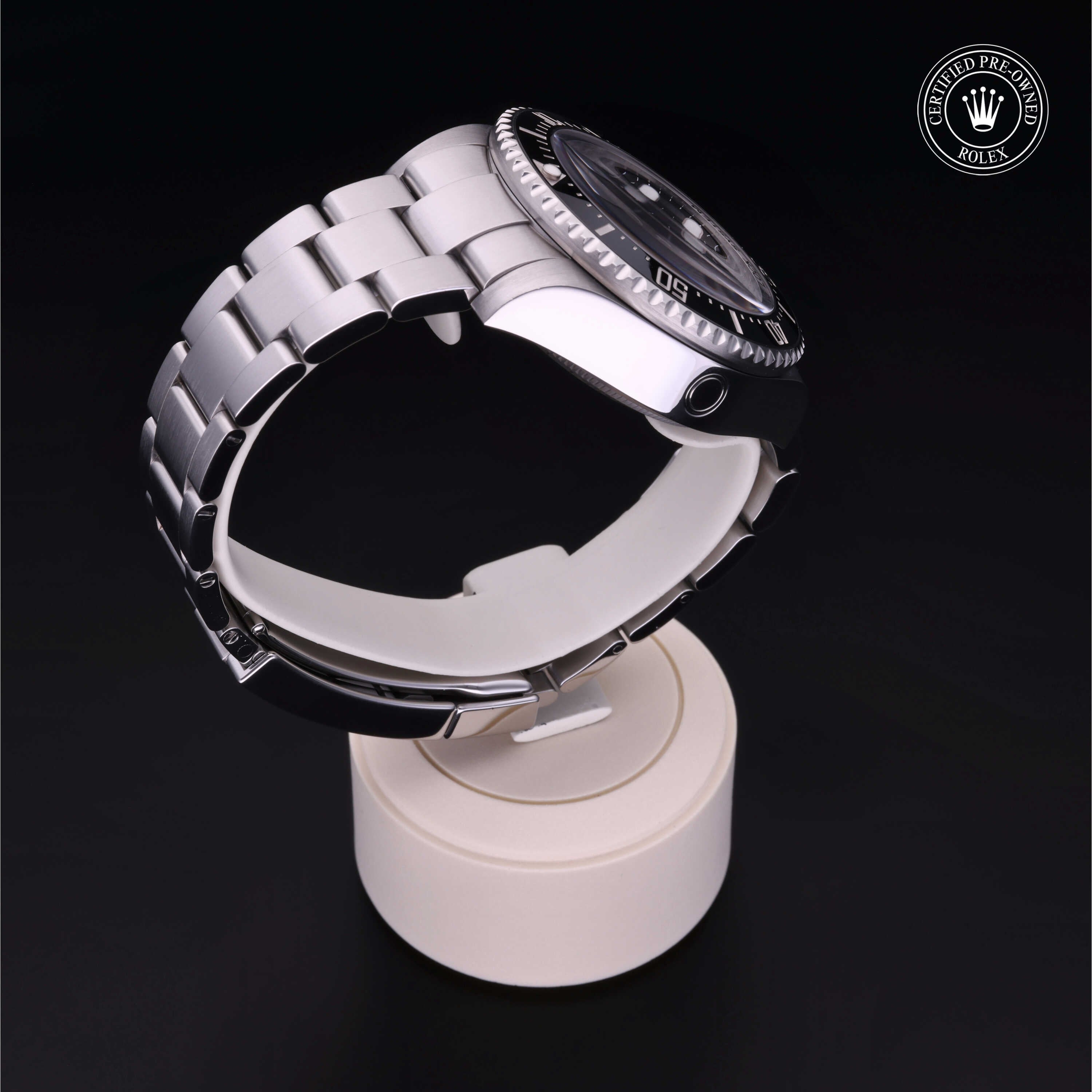 Rolex Certified Pre-owned Sea-Dweller M116660-0003 front on black background