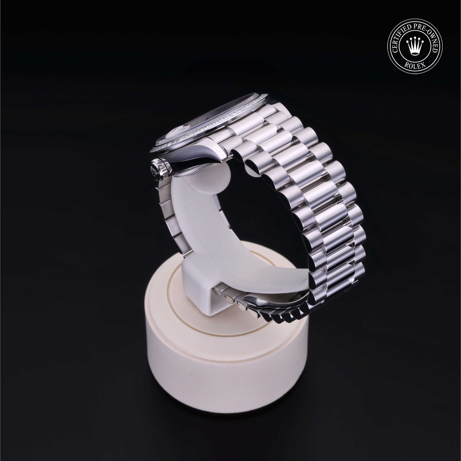 Rolex Certified Pre-owned Day-date M128396TBR-0004 front on black background