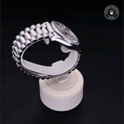Rolex Certified Pre-owned Day-date M128396TBR-0004 front on black background