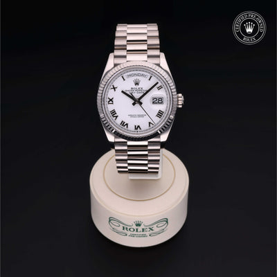 Rolex Certified Pre-owned Day-date M128239-0038 front on black background