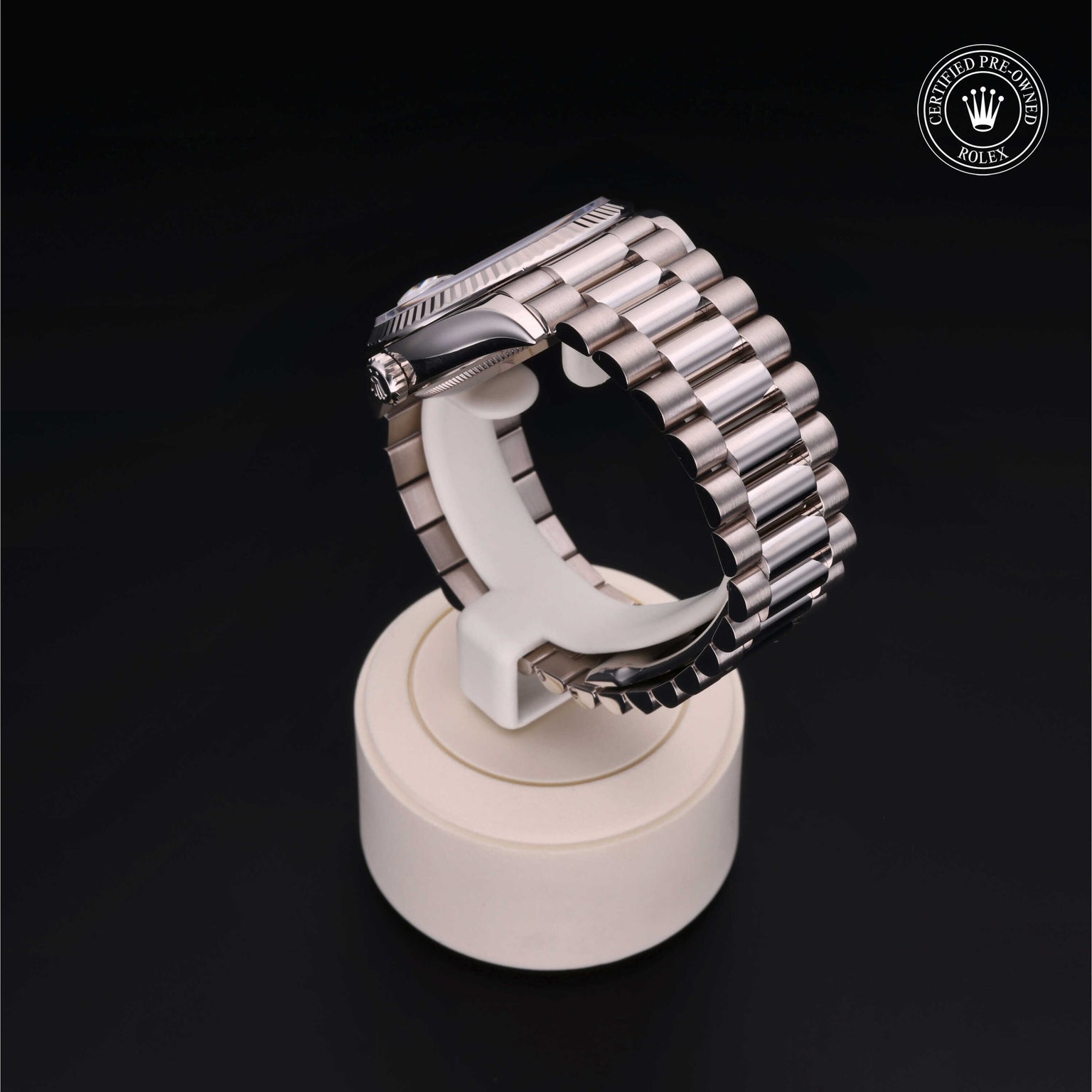 Rolex Certified Pre-owned Day-date M128239-0038 front on black background