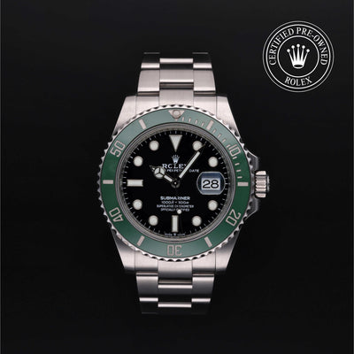 Rolex CPO Submariner M126610LV front on white background