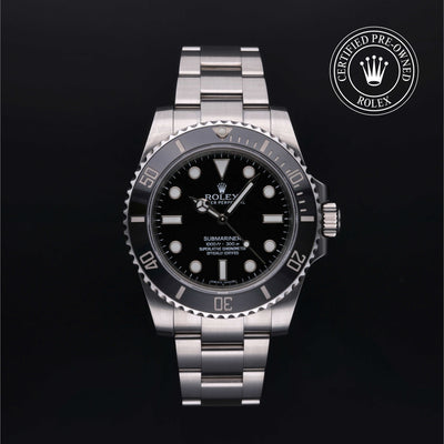 Rolex Certified Pre-owned Submariner M114060-0002 front on black background