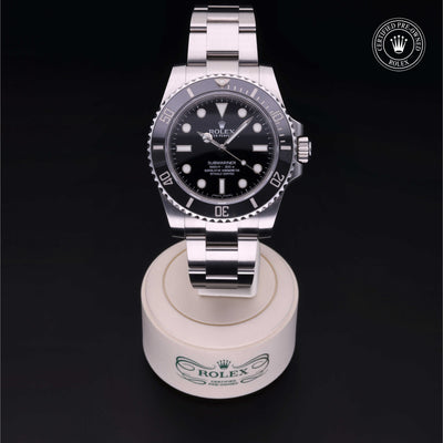 Rolex Certified Pre-owned Submariner M114060-0002 front on black background