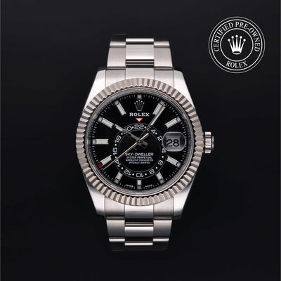 Rolex Certified Pre-owned Sky-Dweller M326934-0005 front on black background