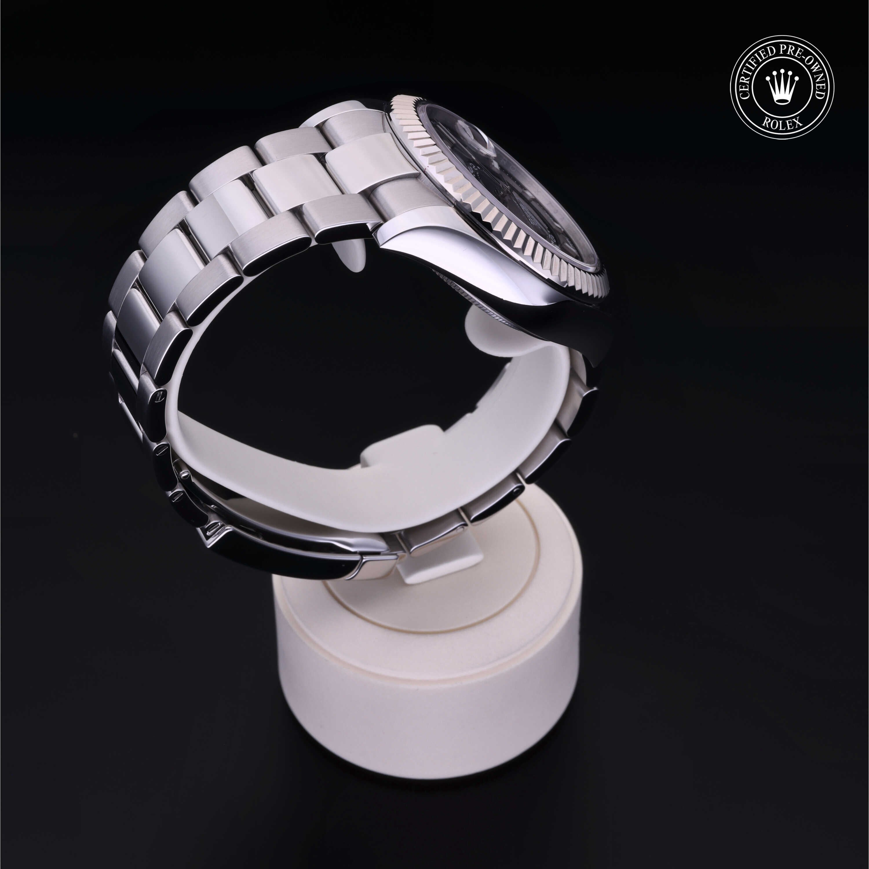 Rolex Certified Pre-owned Sky-Dweller M326934-0005 front on black background