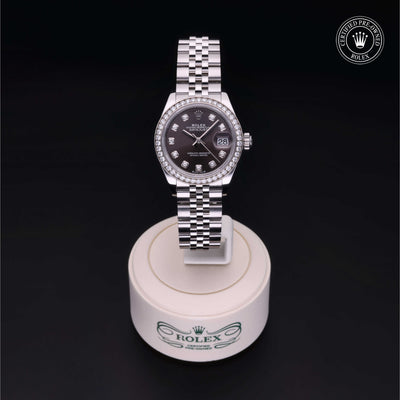 Rolex Certified Pre-owned Lady Datejust M279384RBR-0017 front on black background