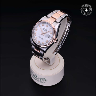 Rolex Certified Pre-owned Datejust M126231-0016 front on black background