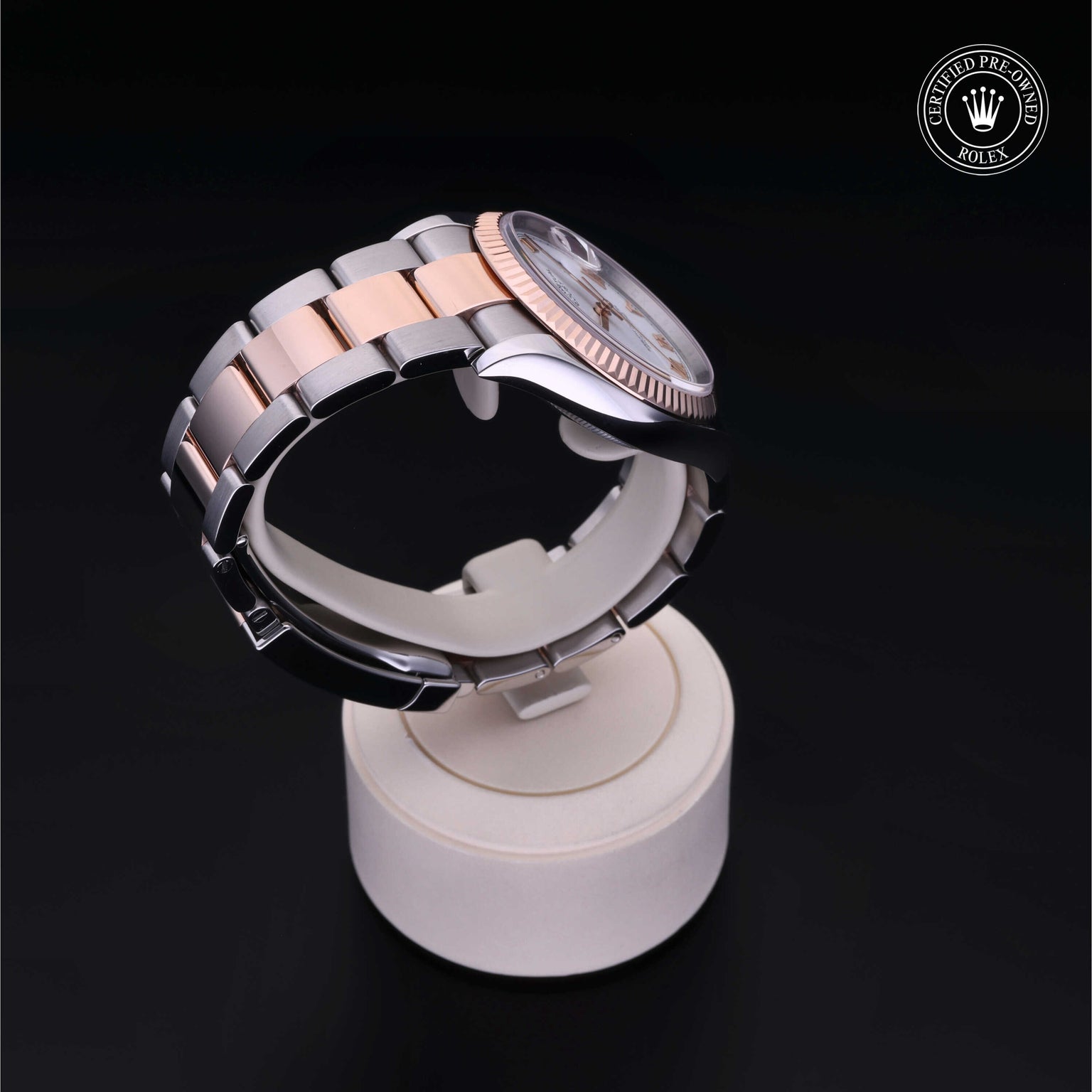 Rolex Certified Pre-owned Datejust M126231-0016 front on black background