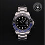 Rolex Certified Pre-owned GMT M116710BLNR-0002 front on black background