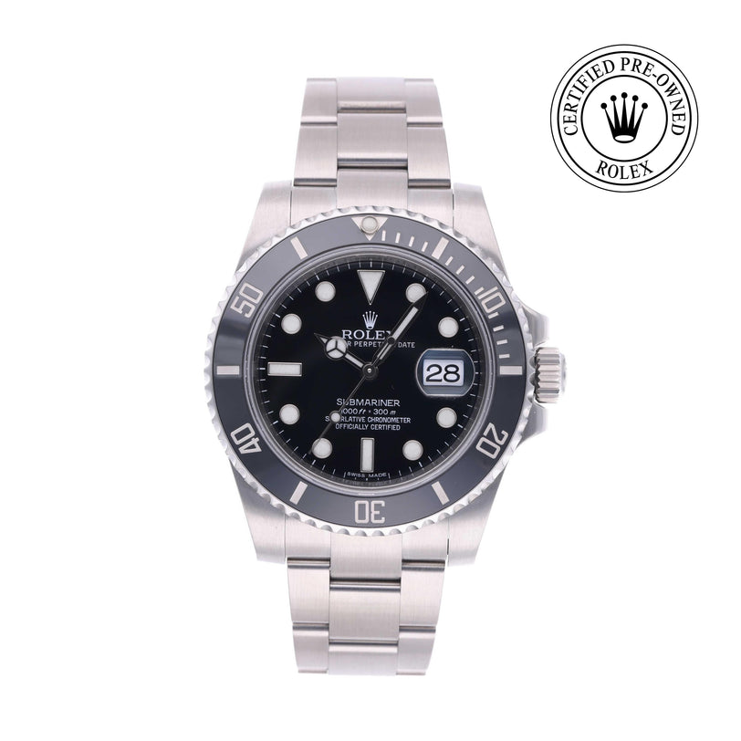 Rolex Certified Pre-owned Submariner M116610LN-0001 front on white background