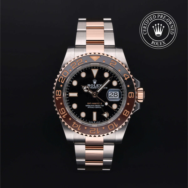 Rolex Certified Pre-owned GMT M126711CHNR-0002 front on black background