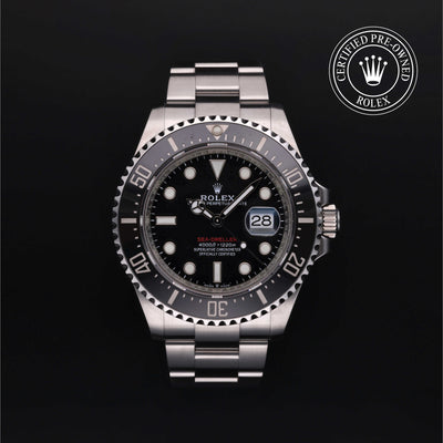 Rolex Certified Pre-owned Sea-Dweller M126600-0001 front on black background