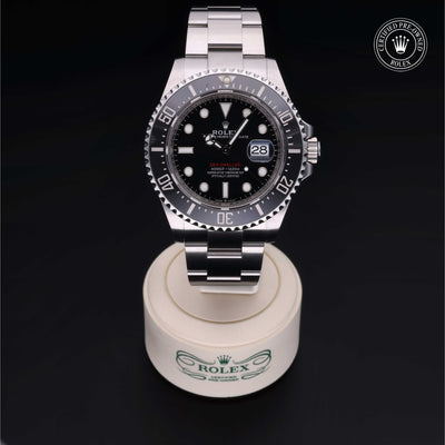 Rolex Certified Pre-owned Sea-Dweller M126600-0001 front on black background
