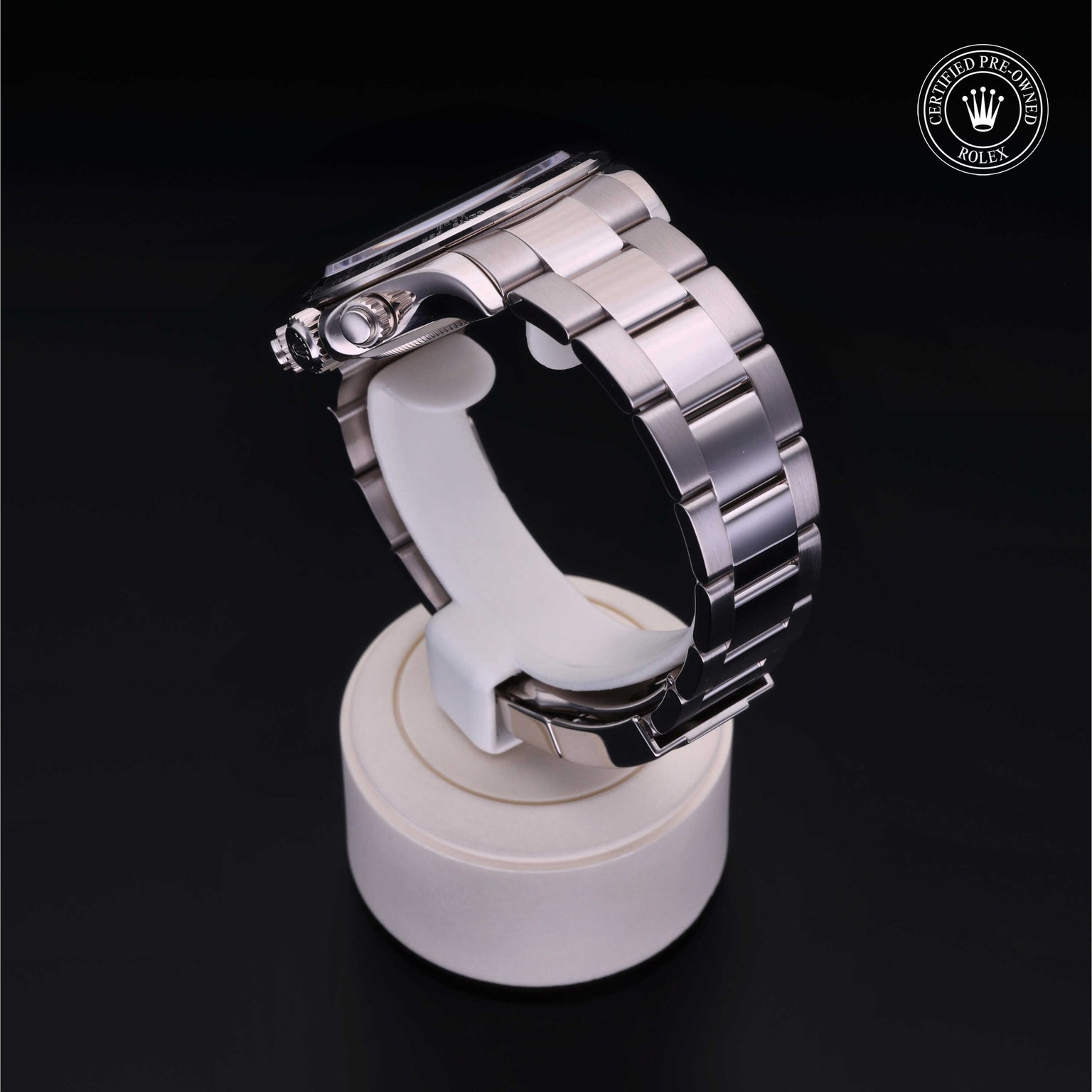 Rolex Certified Pre-owned Daytona M116509-0072 front on black background