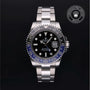 Rolex Certified Pre-owned GMT M116710BLNR-0002 front on black background