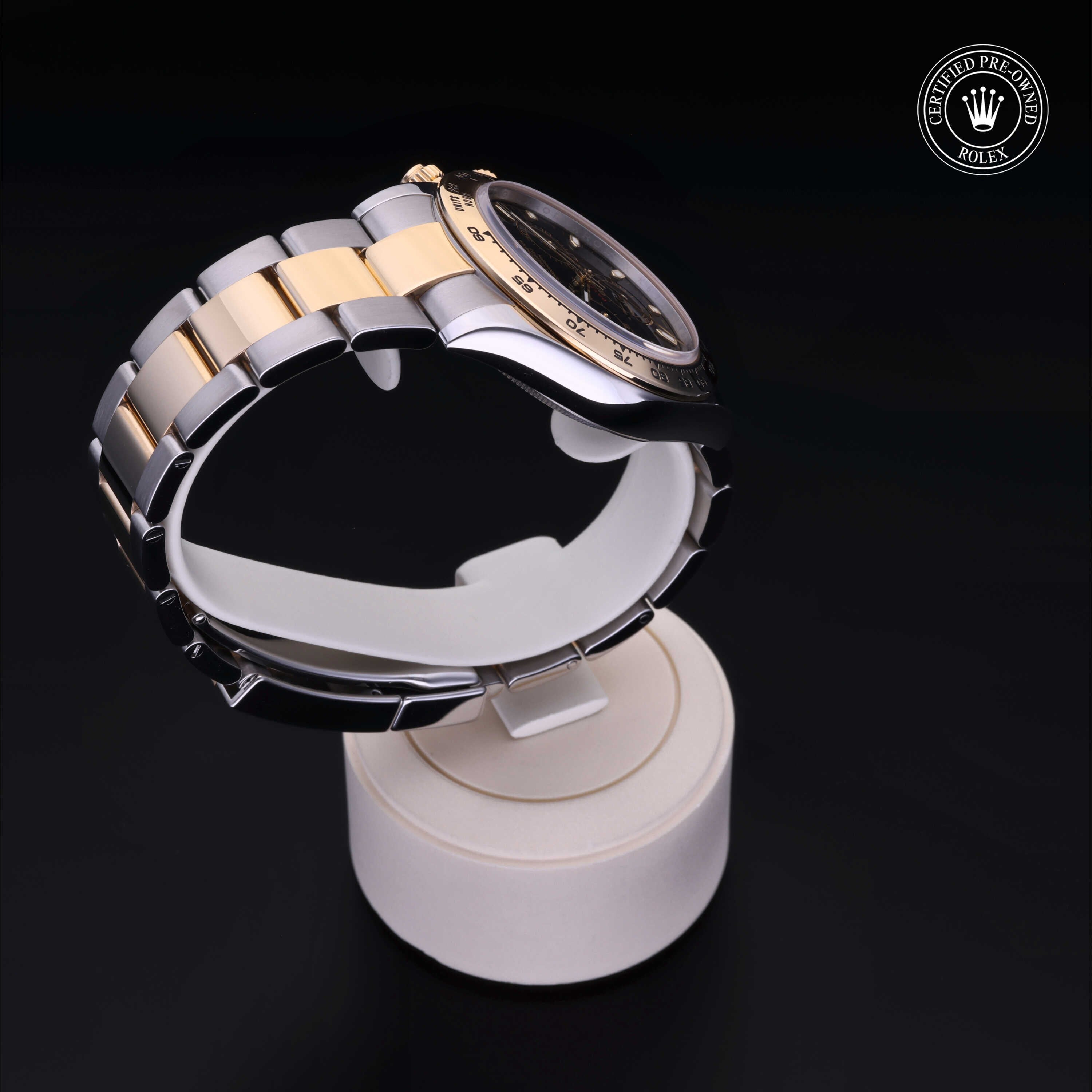 Rolex Certified Pre-owned Daytona M116503-0004 front on black background