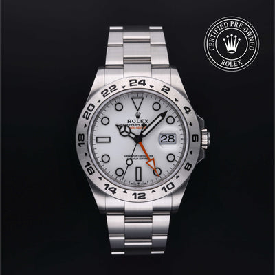 Rolex Certified Pre-owned Explorer M226570-0001 front on black background