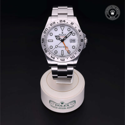 Rolex Certified Pre-owned Explorer M226570-0001 front on black background