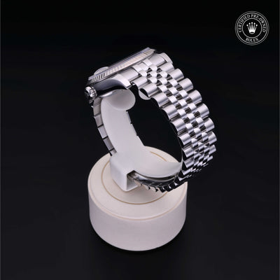 Rolex Certified Pre-owned Datejust M116234-0022 front on black background