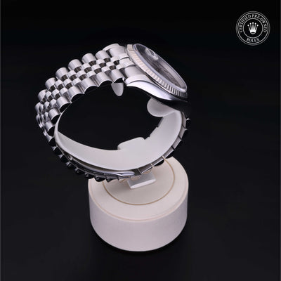 Rolex Certified Pre-owned Datejust M116234-0022 front on black background