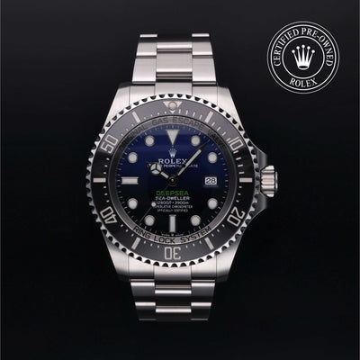 Rolex Certified Pre-owned Sea-Dweller M126660-0002 front on black background