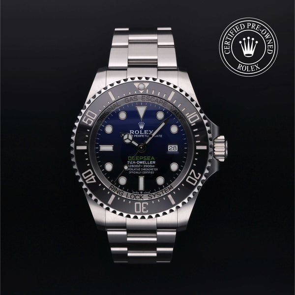 Rolex Certified Pre-owned Sea-Dweller M126660-0002 front on black background