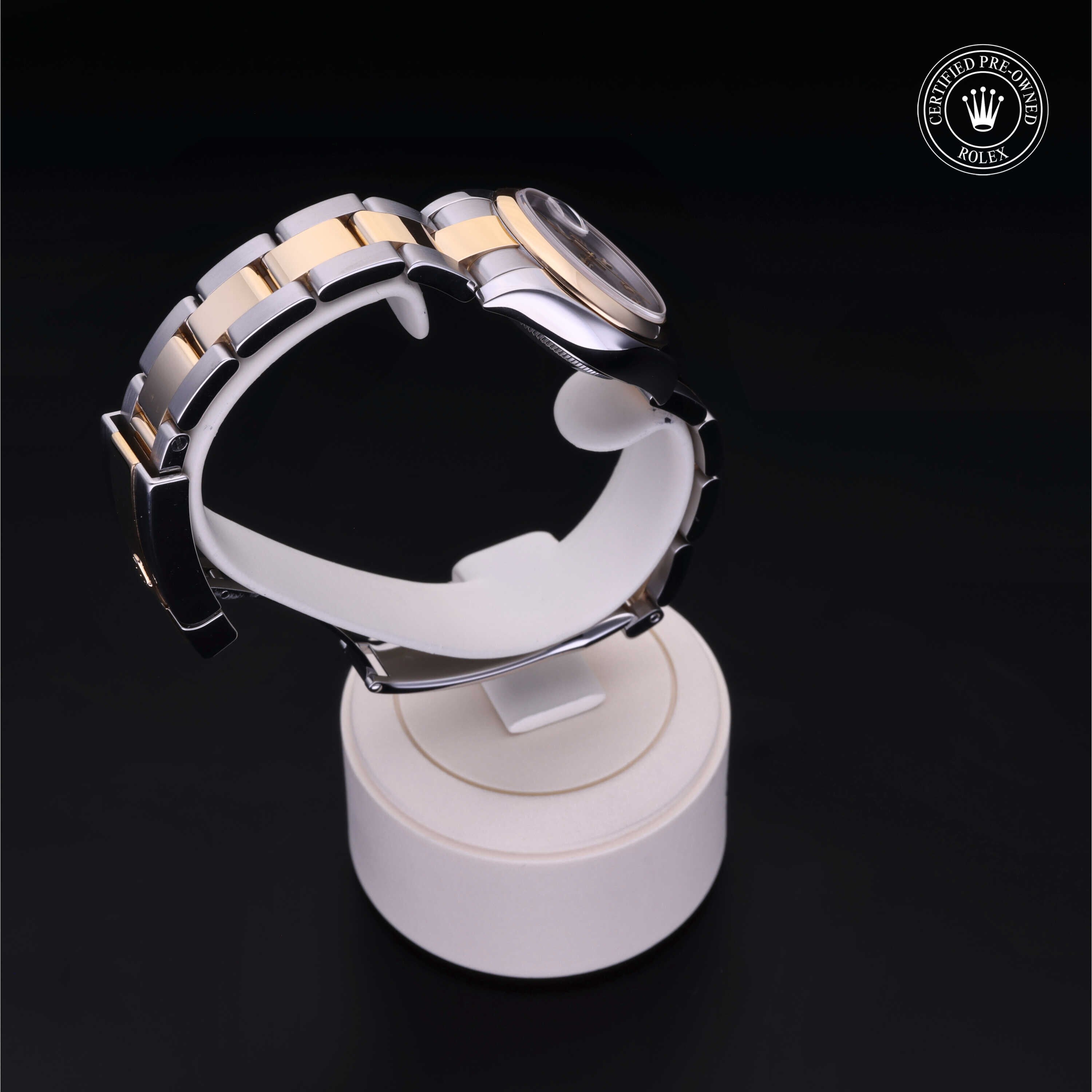 Rolex Certified Pre-owned Lady Datejust M179163-0072 front on black background