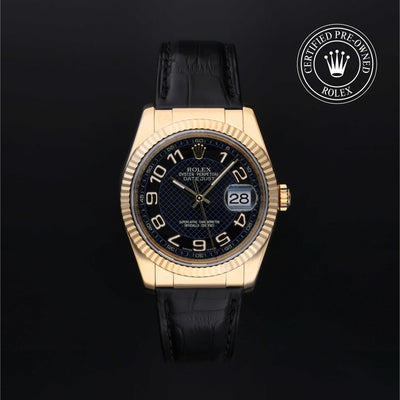 Rolex Certified Pre-owned Datejust M116138-0222 front on black background
