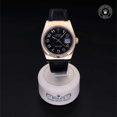 Rolex Certified Pre-owned Datejust M116138-0222 front on black background