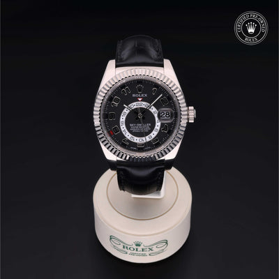 Rolex Certified Pre-owned Sky-Dweller M326139-0003 front on black background