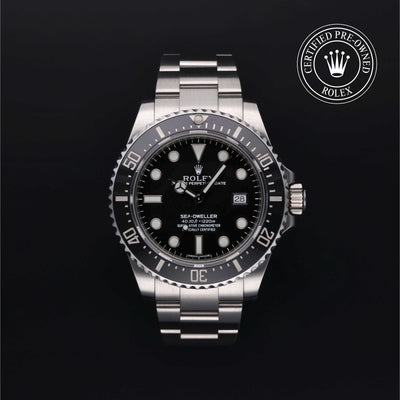 Rolex Certified Pre-owned Sea-Dweller M116600-0003 front on black background