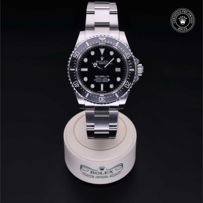 Rolex Certified Pre-owned Sea-Dweller M116600-0003 front on black background