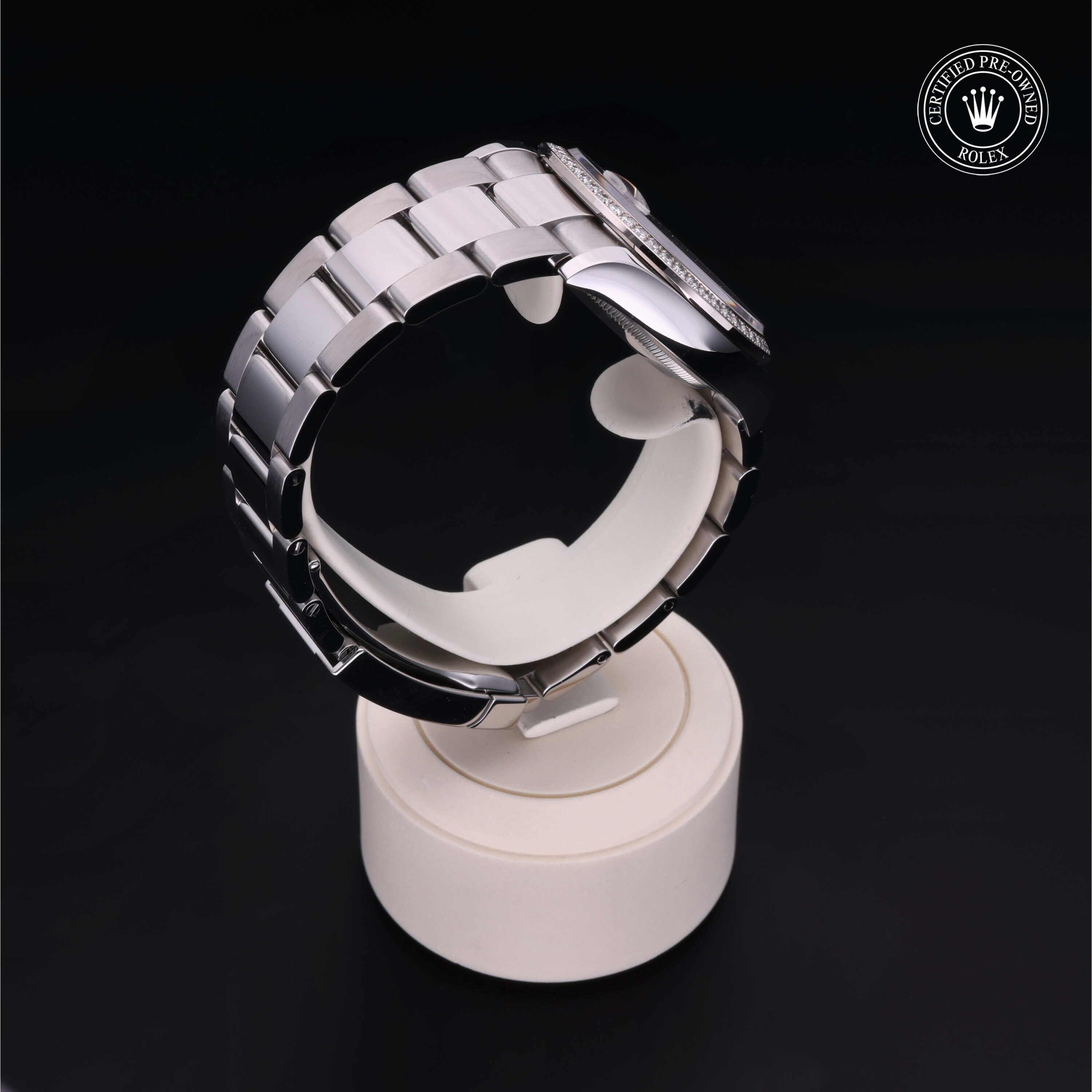 Rolex Certified Pre-owned Datejust M126284RBR-0022 front on black background