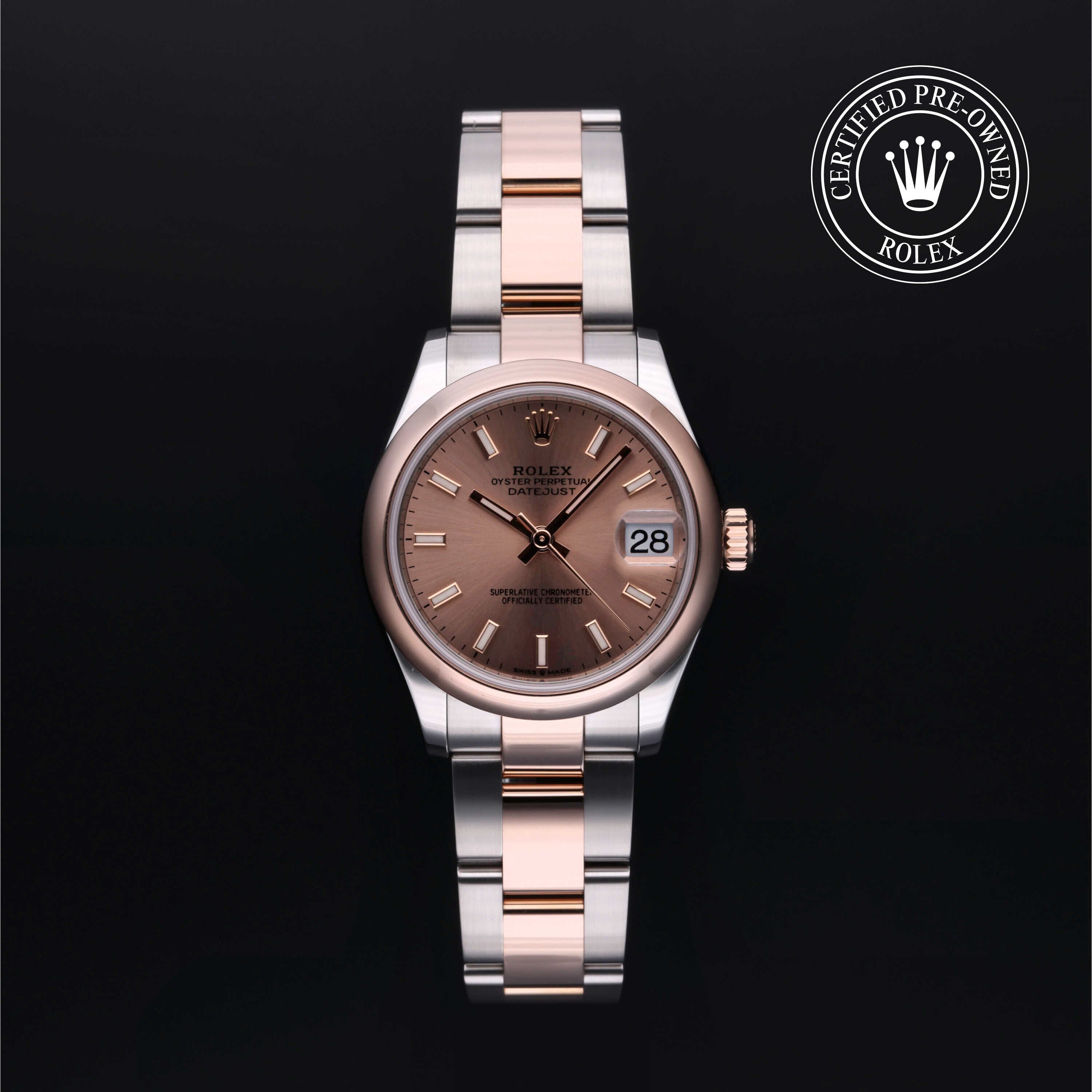 Rolex Certified Pre-owned Lady Datejust M278241-0027 front on black background