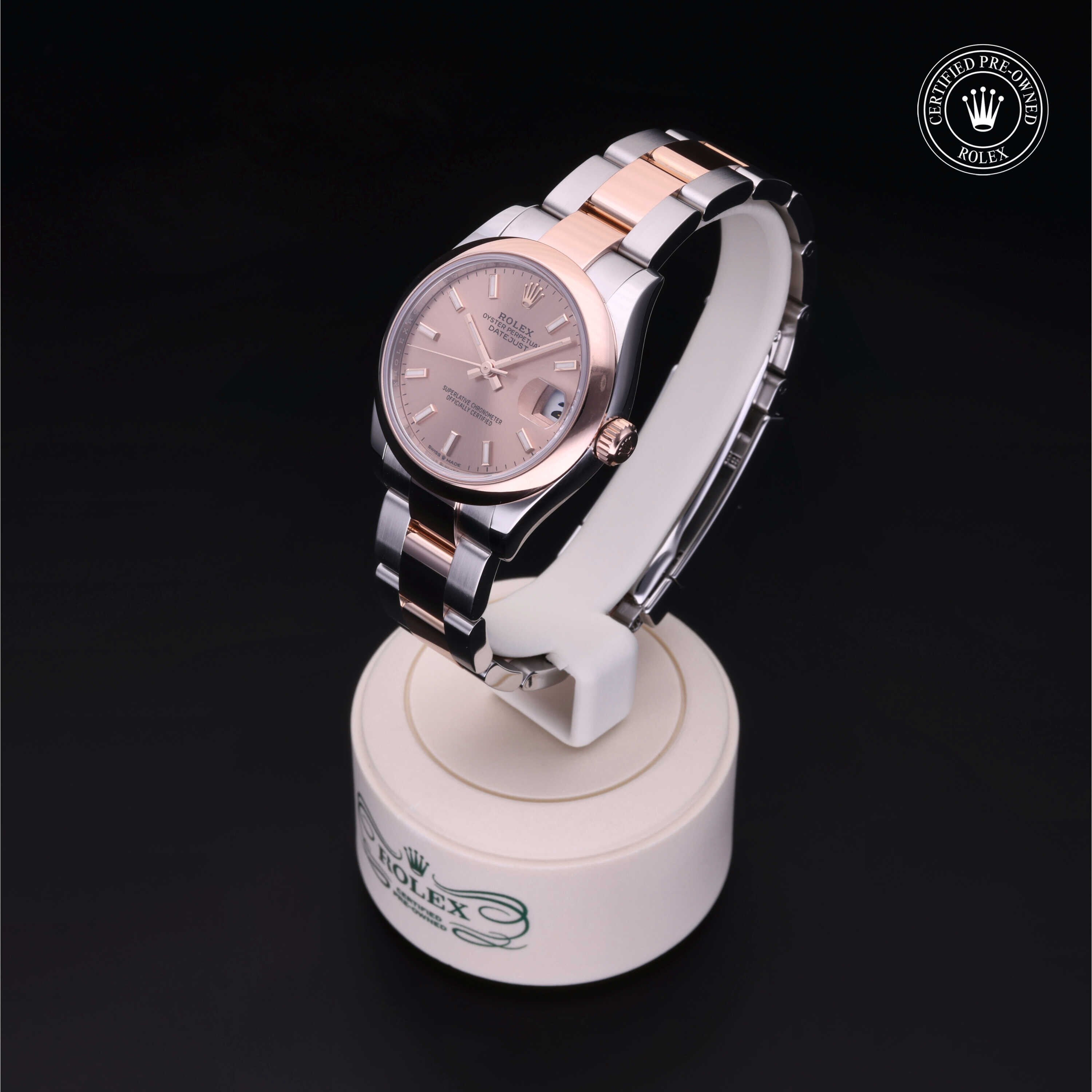 Rolex Certified Pre-owned Lady Datejust M278241-0027 front on black background