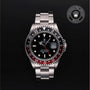 Rolex Certified Pre-owned GMT M16710-0009 front on black background