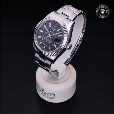 Rolex Certified Pre-owned Sky-Dweller M326934-0005 front on black background