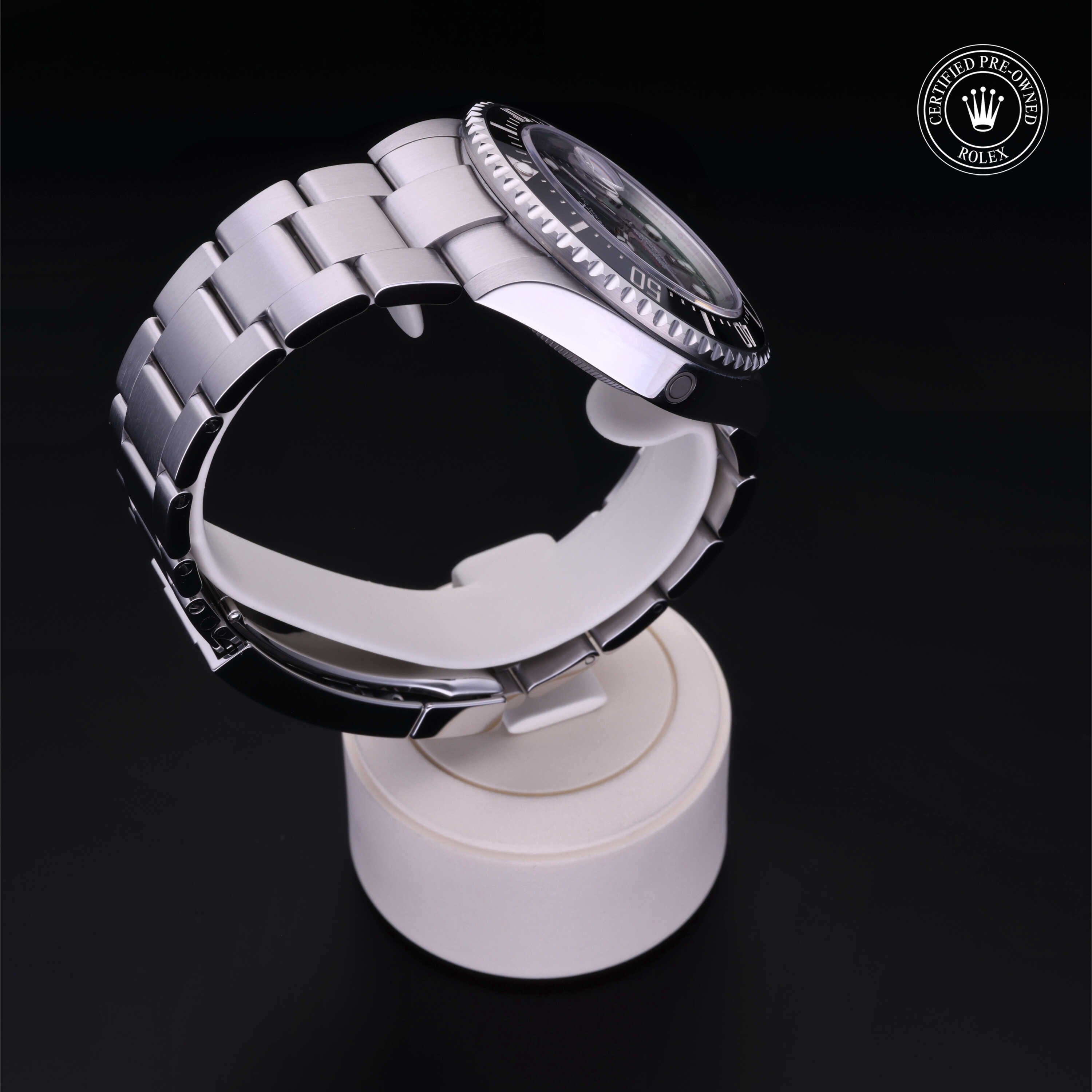 Rolex Certified Pre-owned Sea-Dweller M126600-0001 front on black background