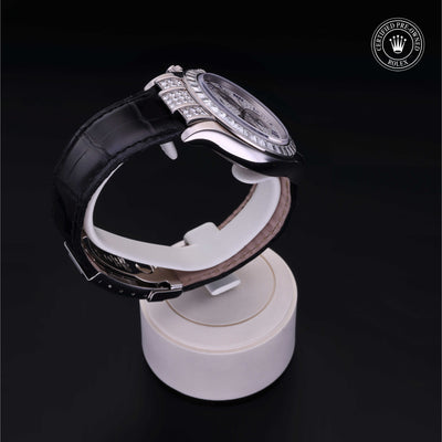 Rolex Certified Pre-owned Daytona M116599TBR-0006 front on black background