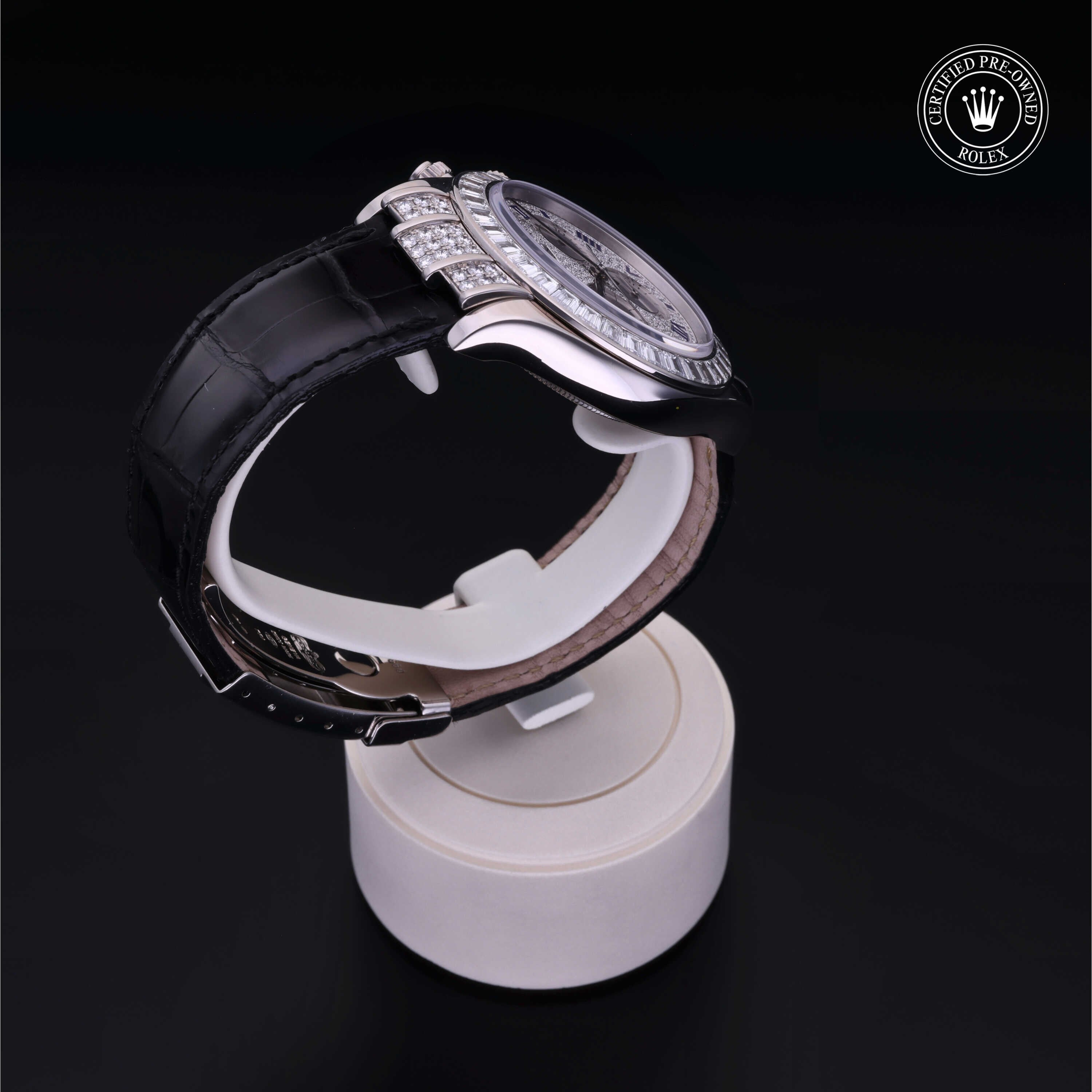 Rolex Certified Pre-owned Daytona M116599TBR-0006 front on black background