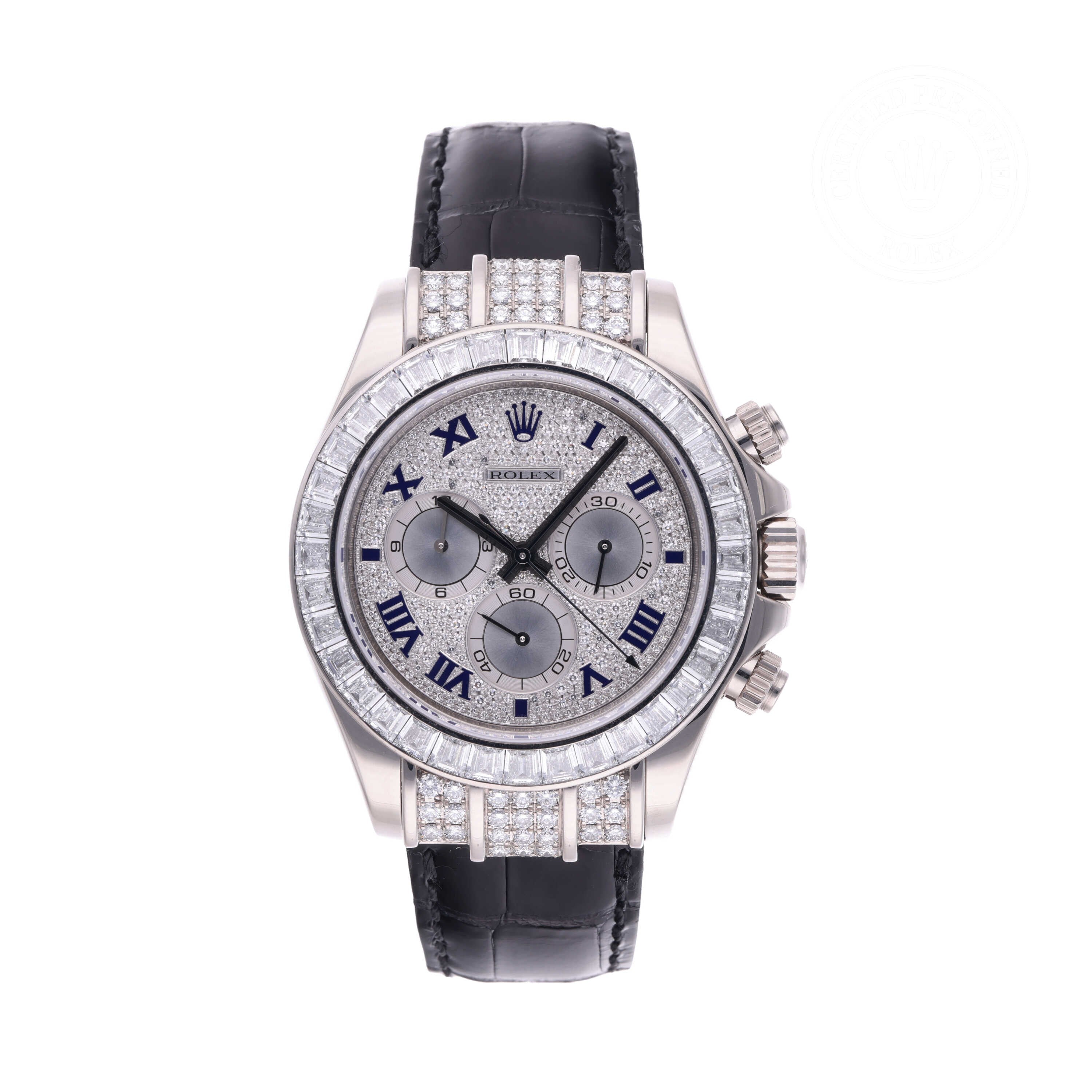 Rolex Certified Pre-owned Daytona M116599TBR-0006 front on white background